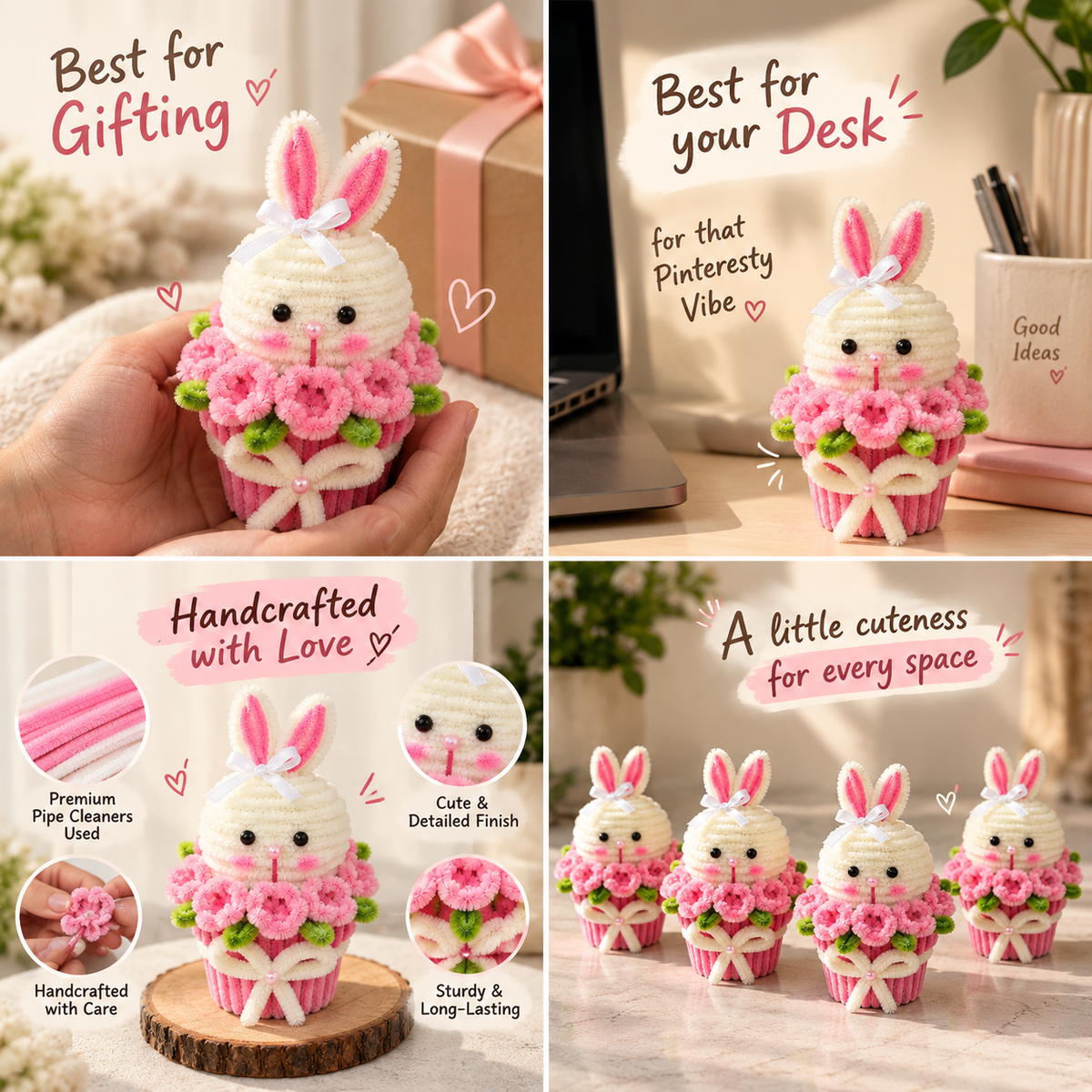 Cute Bunny Pipecleaner Pot