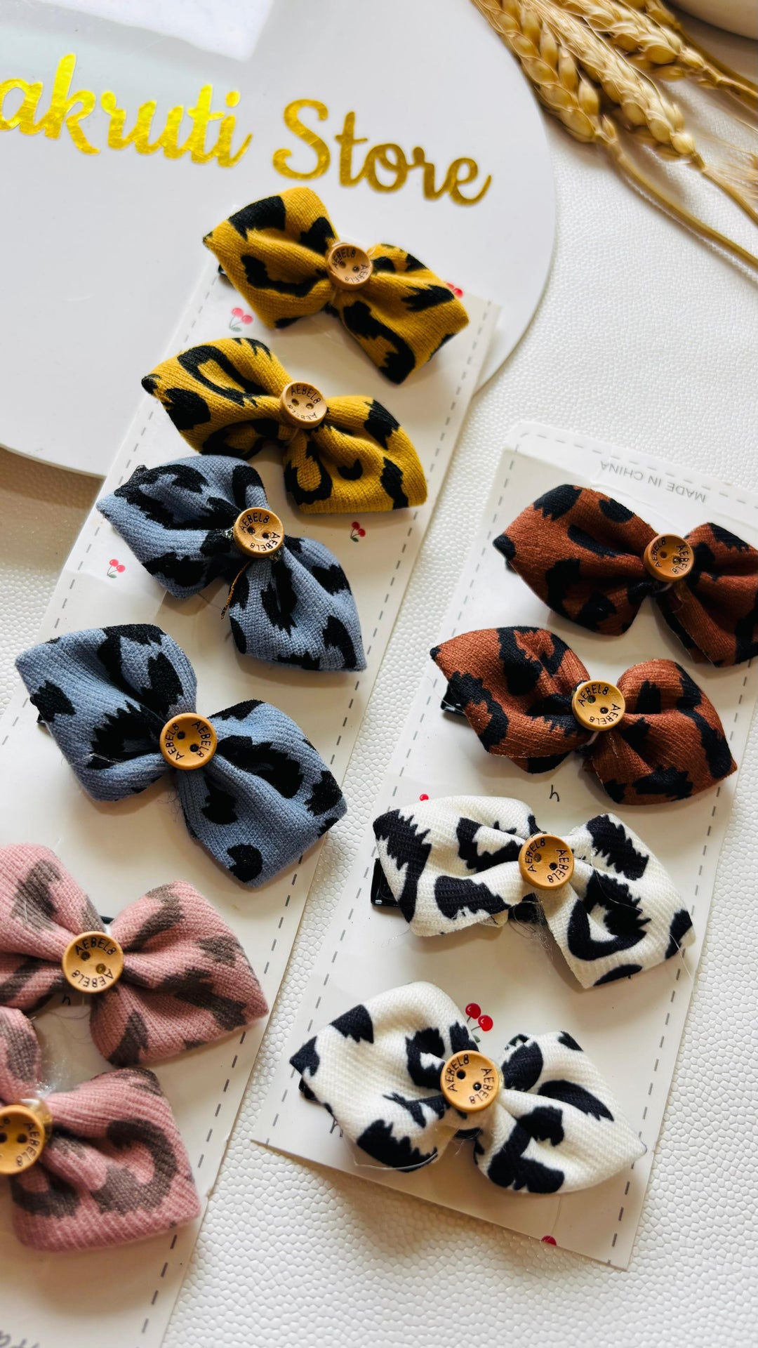 KA-6 Korean Blue peony pair pins (one pair)