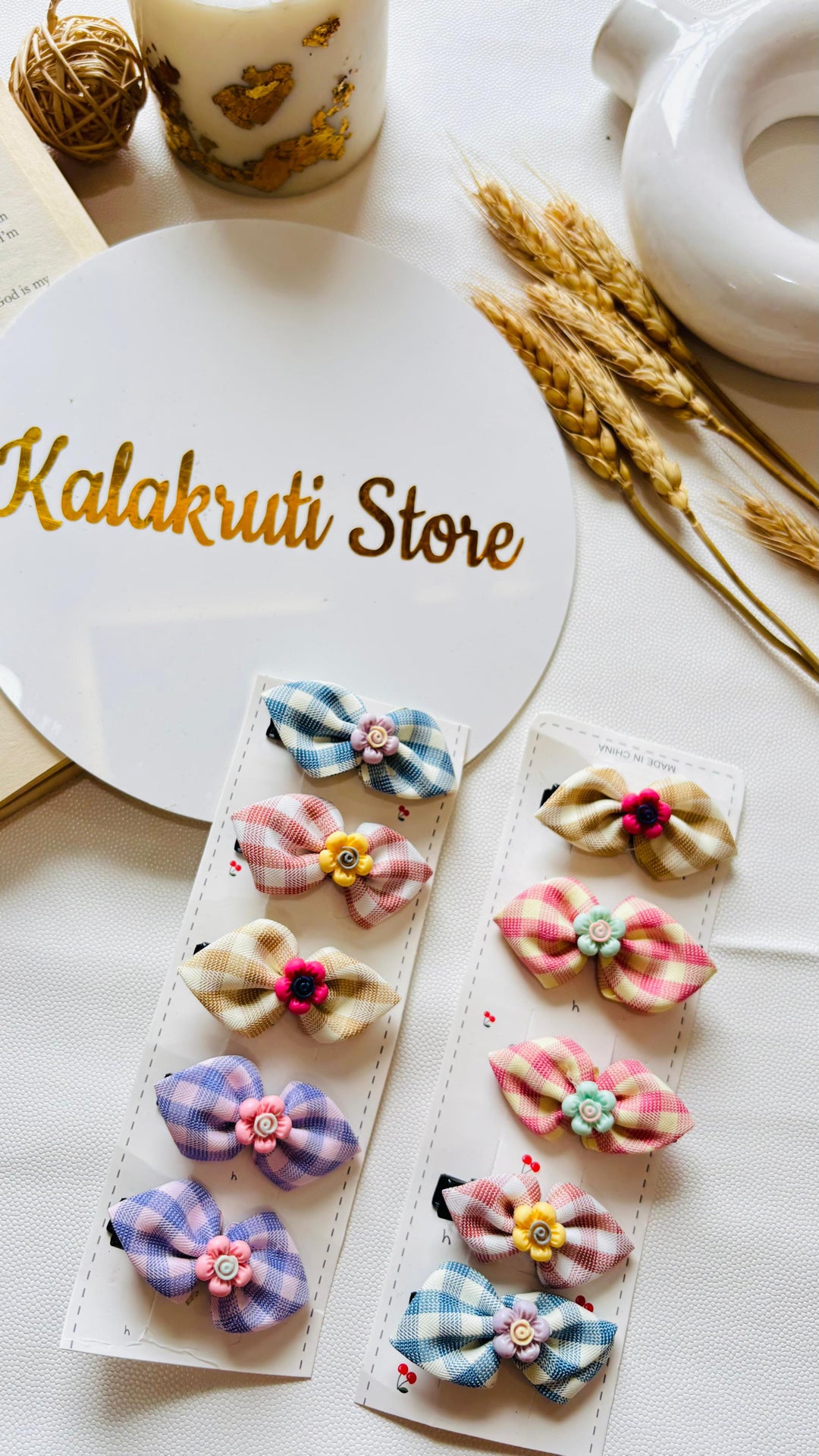 KA-6 Korean Blue peony pair pins (one pair)