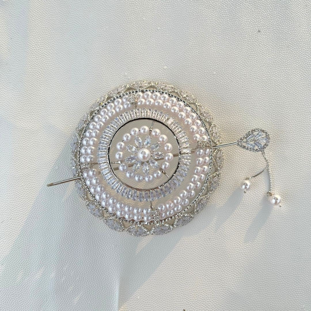 KA-6 Korean Blue peony pair pins (one pair)