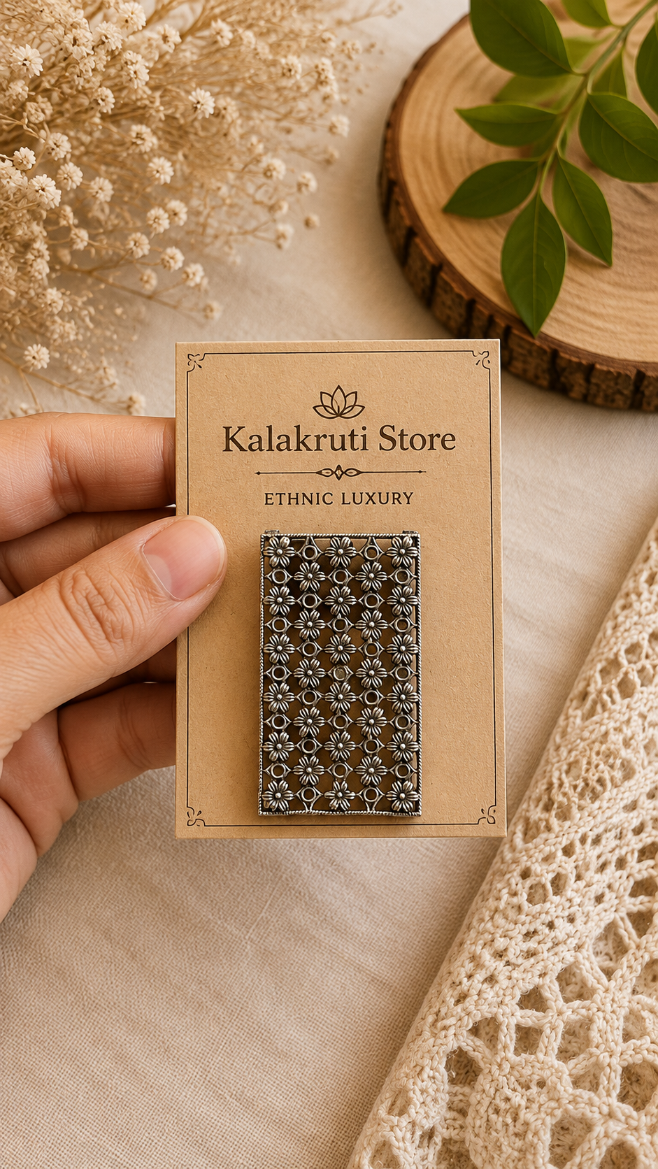 Antique Mesh Statement Oxidized Ring