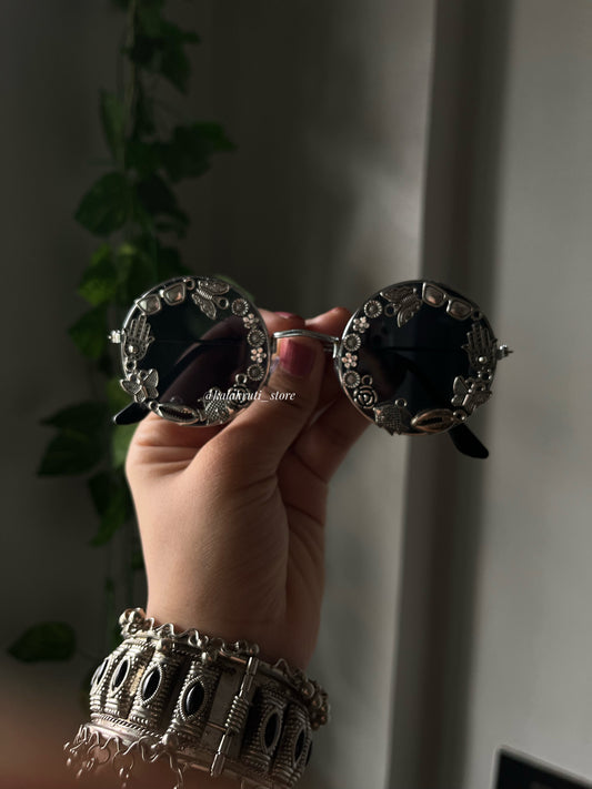 Circular Oxidized Navratri Garba Sunglasses