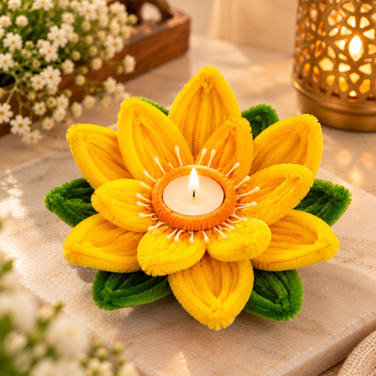 Floral Diya Set Of 2