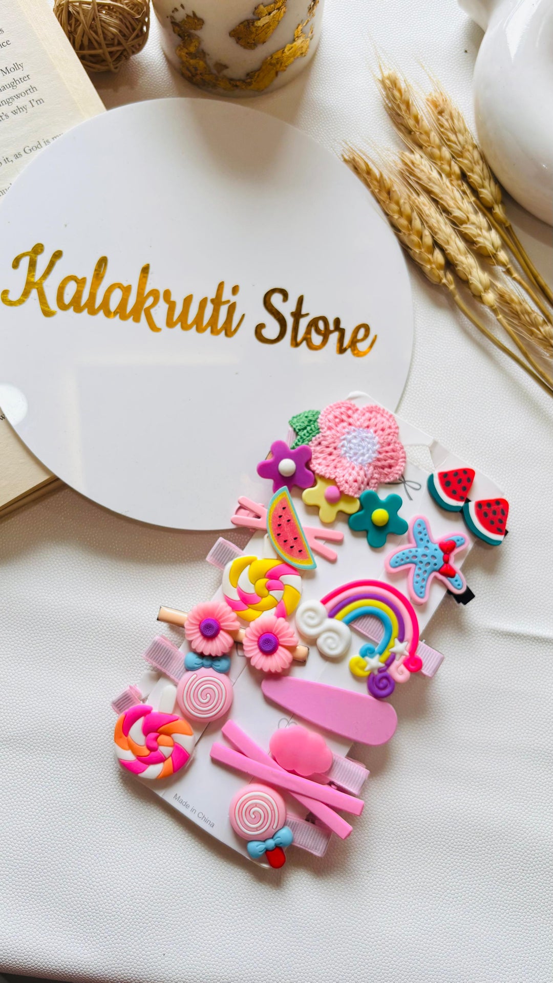 KA-6 Korean Blue peony pair pins (one pair)