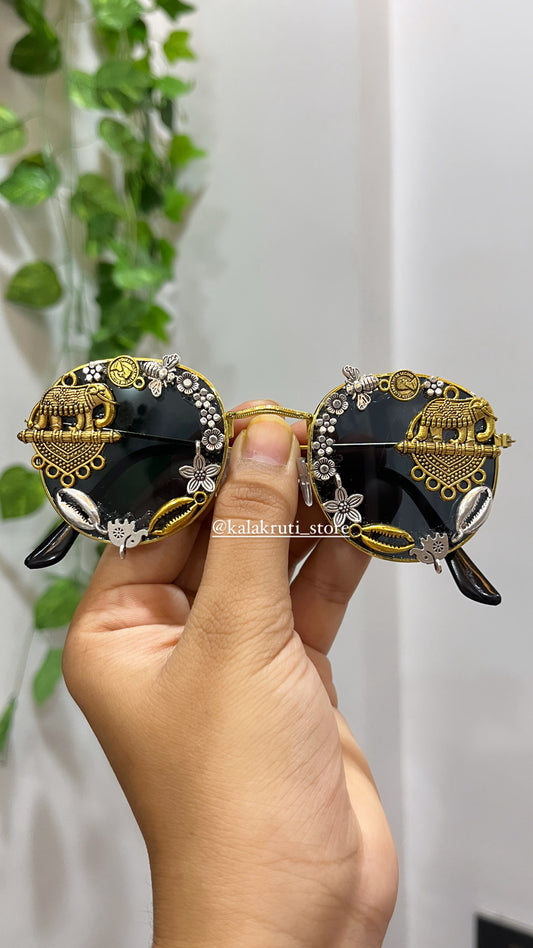 Golden Touch Meets Silver Spark Navratri Garba Sunglasses