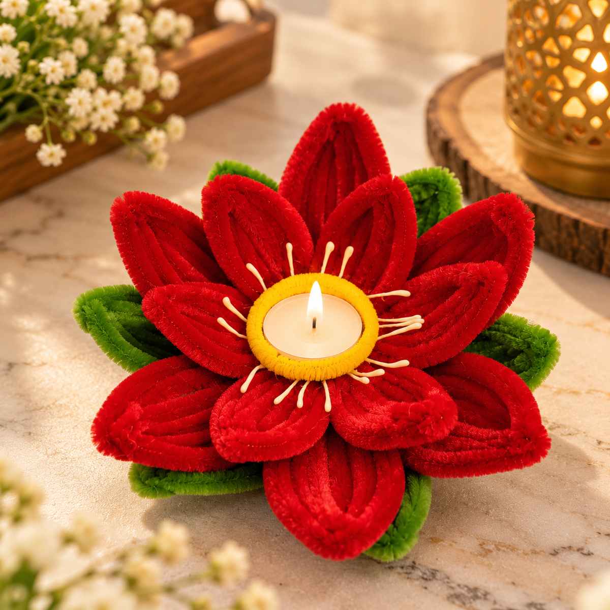 Floral Diya Set Of 2