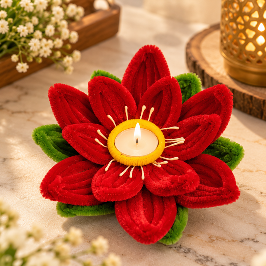 Floral Diya Set Of 2