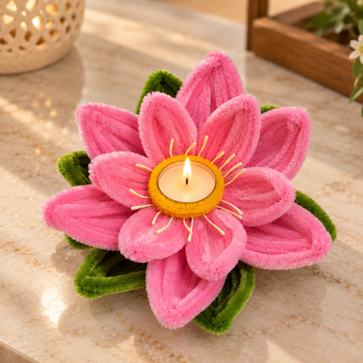 Floral Diya Set Of 2