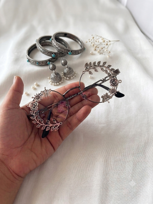 Leafy Oxidized Navratri Sunglasses