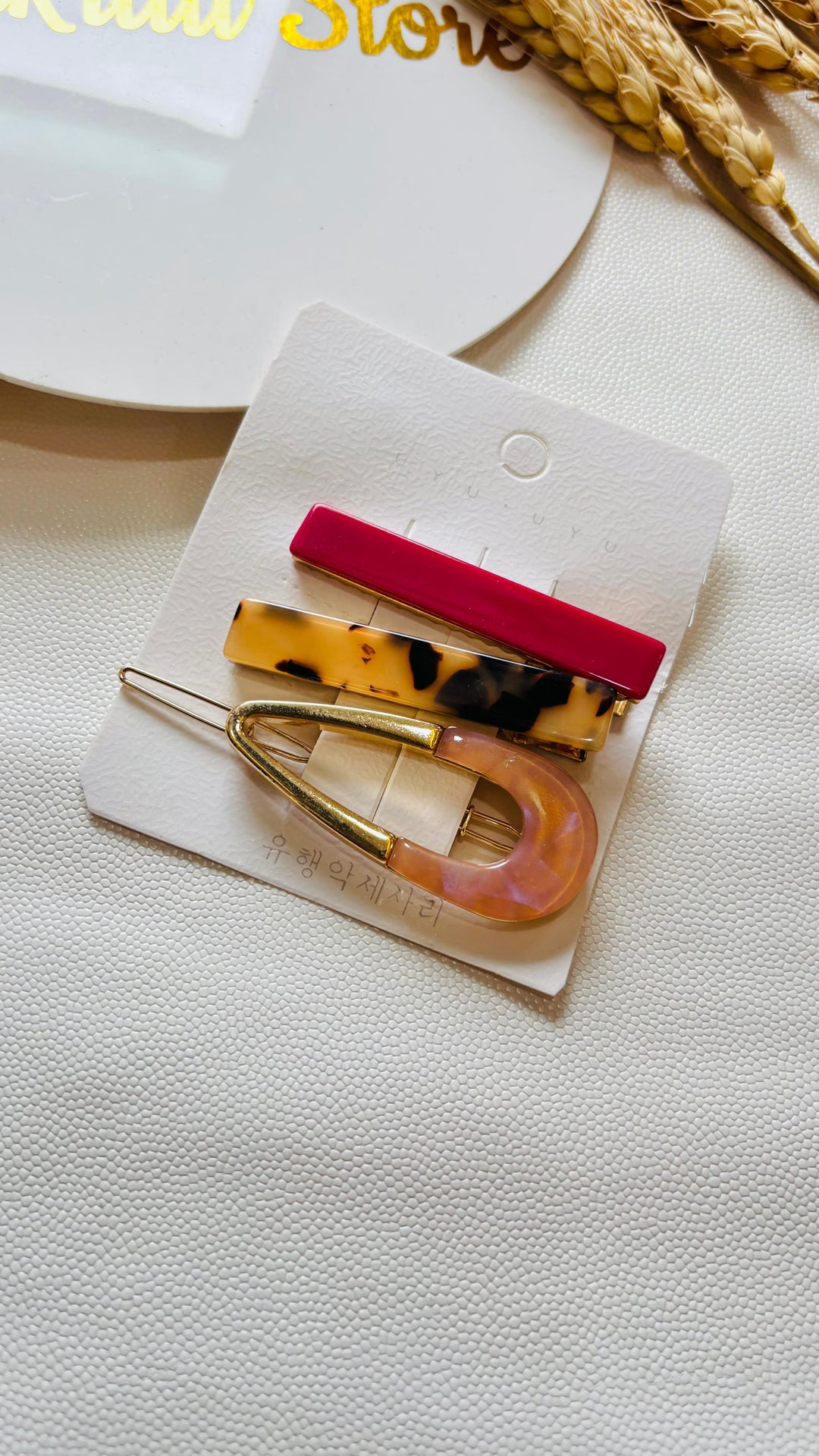 KA-6 Korean Blue peony pair pins (one pair)