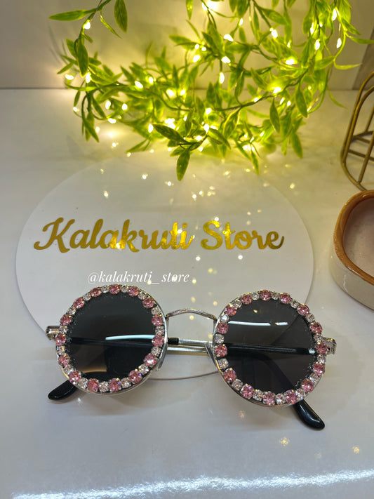 Rosy Rhinestone Sunglasses