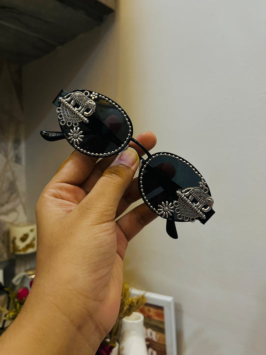 Silver Elephanta Navratri Garba Sunglasses