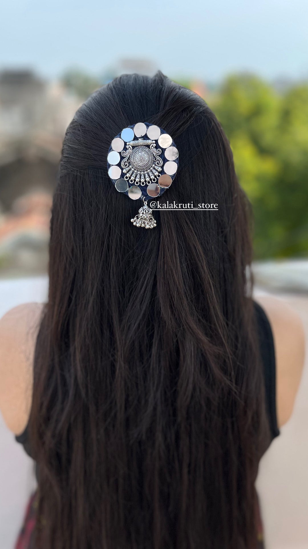 KA-6 Korean Blue peony pair pins (one pair)