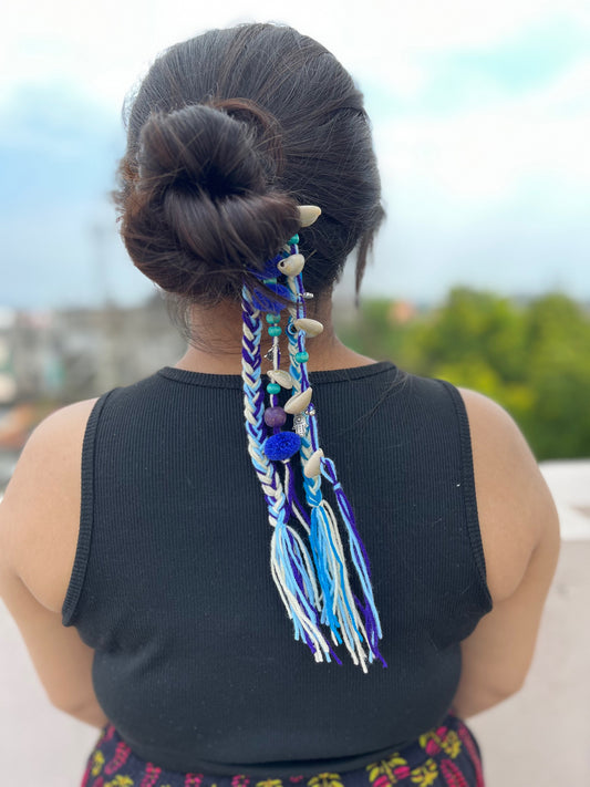 KA-6 Korean Blue peony pair pins (one pair)