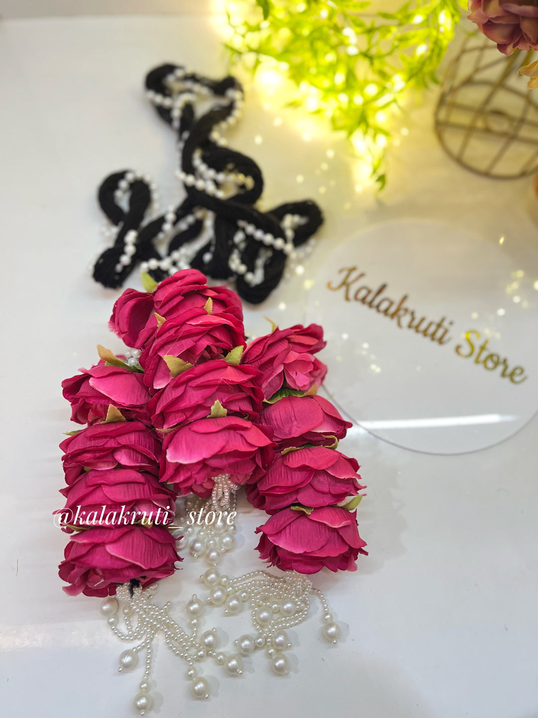 KA-6 Korean Blue peony pair pins (one pair)