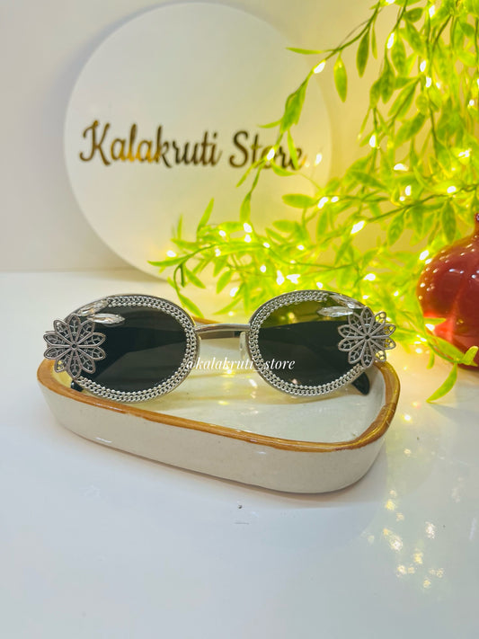 KA-6 Korean Blue peony pair pins (one pair)